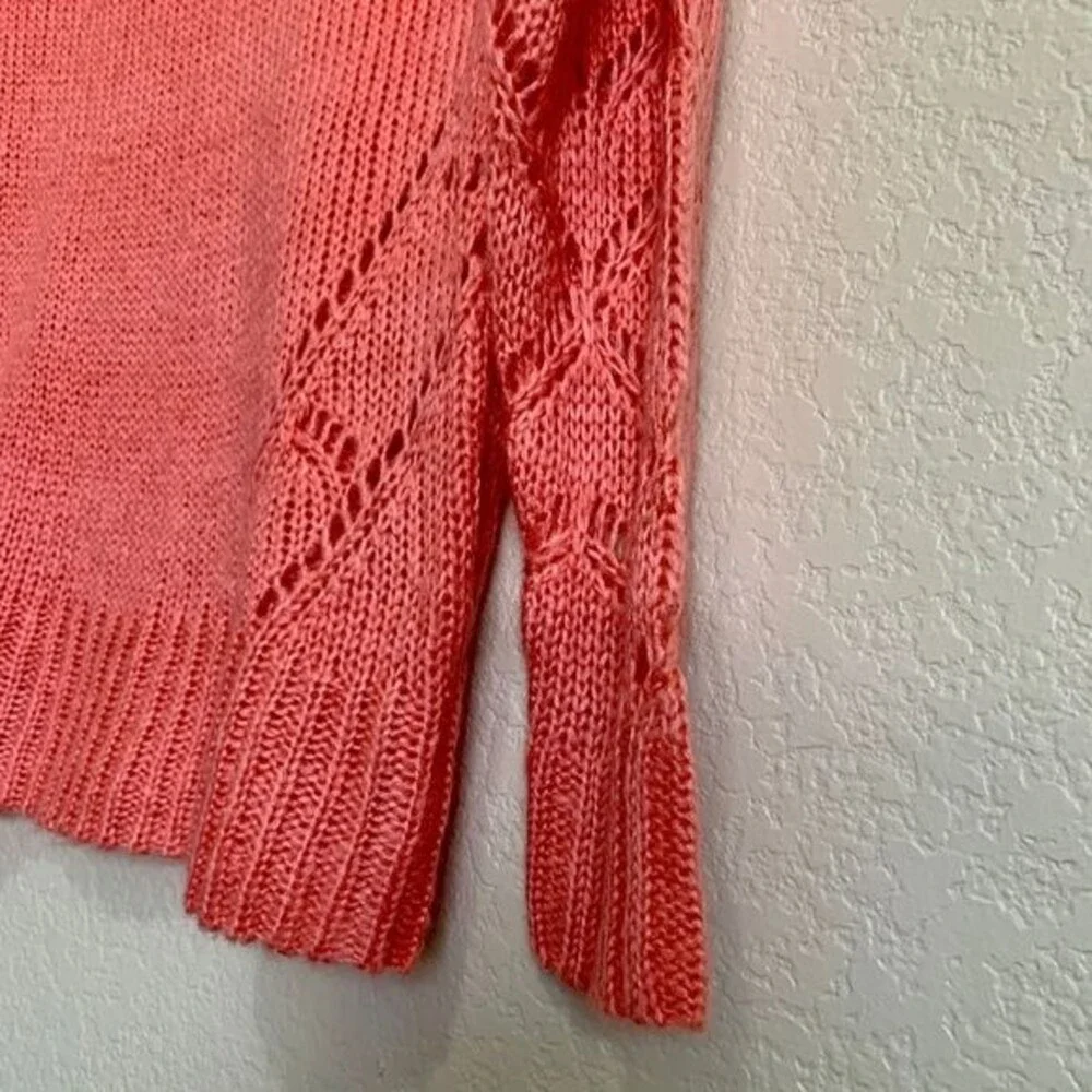 LC Lauren Conrad coral sweater women  Long sleeve cowl neck knit sweater size S